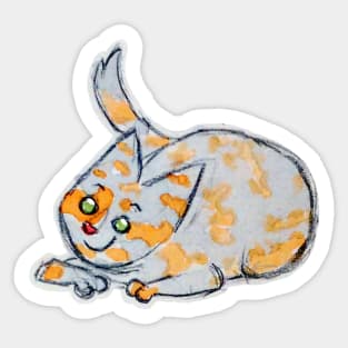 Tortoise cat watercolour Sticker